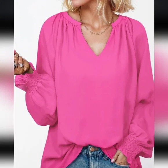 ❤️LAST ONE 🌺 Chic Pink Blouse - Picture 6 of 11